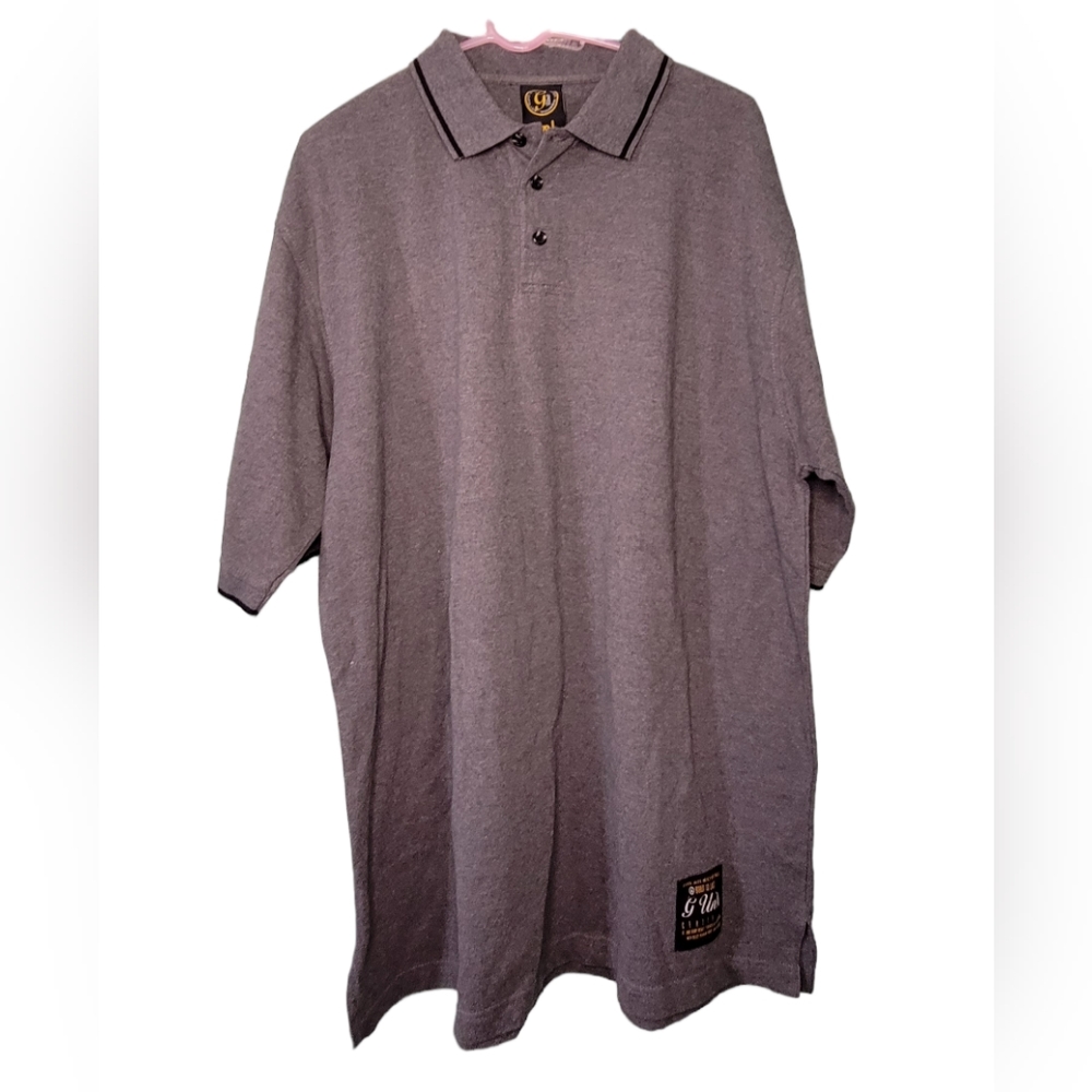 G Unit Polo Shirt Mens Large Gray Short Sleeve Heavy Weight Raw Material